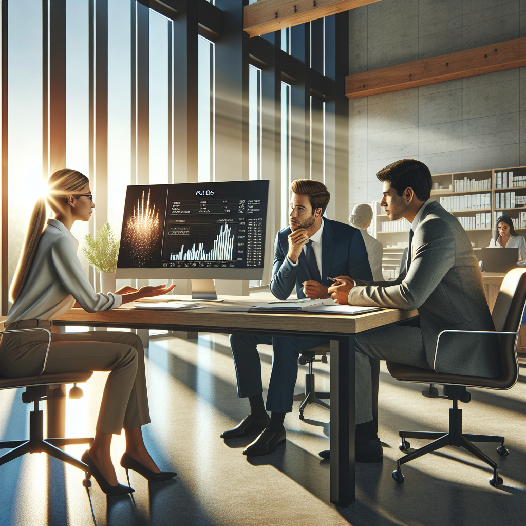 An average American insurance agent, in business casual attire, thoughtfully reviewing client files and discussing policy options with a customer at a modern office desk, with a computer and financial charts in the background, soft morning light streaming through large windows, creating an engaging and professional atmosphere. A hyper-realistic, lifelike photograph, ultra-detailed, National Geographic quality, cinematic, 8K resolution, realistic colors, natural lighting, no fantasy, no digital art, no political or religious symbolism, average American family or person only, --ar 16:9.